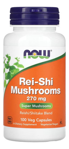 Rei-shi Mushrooms Now Foods 270 Mg 100 Capsula Hongos Reishi