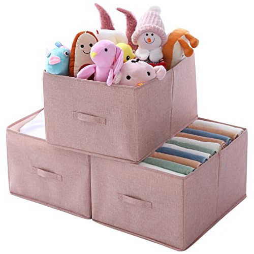 Fabric Storage Bins With Lids For Clothes, Large Foldab...