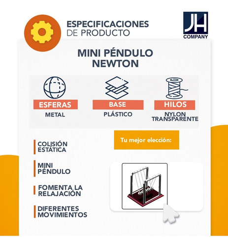Imagen 7 de 7 de Mini Pendulo Newton Relajante Decoracion Escritorio P-zq-1