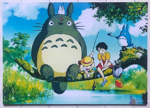 Cuadro Artesanal De Estudio Ghibli - Totoro, Satsuki Y Mei