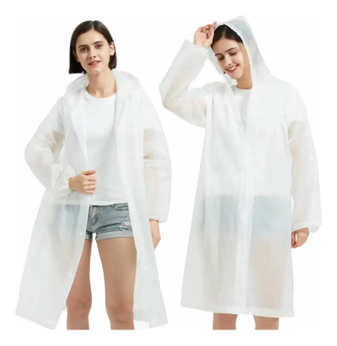  Carpa Capa Adulto Impermeable Lluvia Eva Botones 