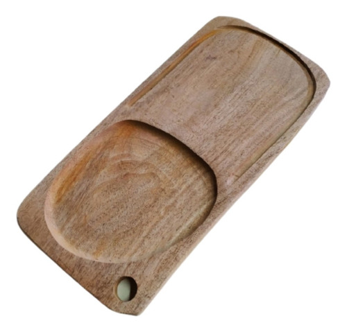 Plato De Madera Tabla Asado Con Ensaladera 15x33 Cm X10 Uni