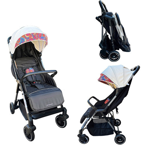 Coche Cuna Bebé Mega Baby Aria Ultraliviano Y Compacto Color Flow White