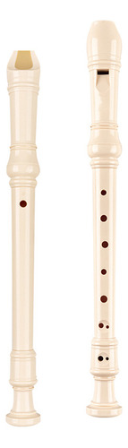 Flauta Dulce Montesori Color Marfil O Crema 8 Agujeros 1 Pc Color Blanco