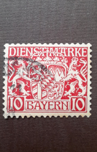 N°57. Antigua Alemania. Baviera 1916-1920. Escudo De Armas (Usado)