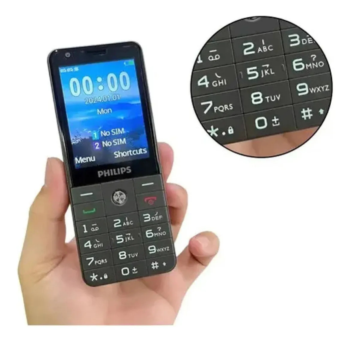Celular Antigo Idoso Simples Botao Grande Som Alto Teclado Azul