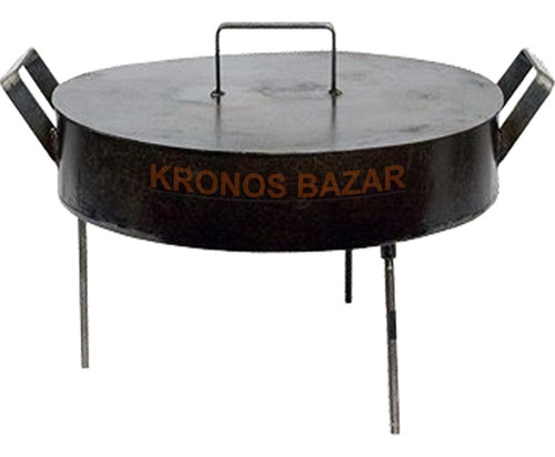 Disco De Arado 40 Cm Hierro Wok Paellera Tapa Y Patas Kronos