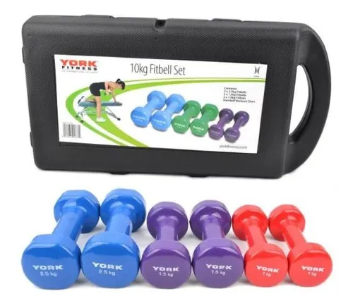 York Fitness - Set de 2 mancuernas 10kg/u : : Deportes y aire libre