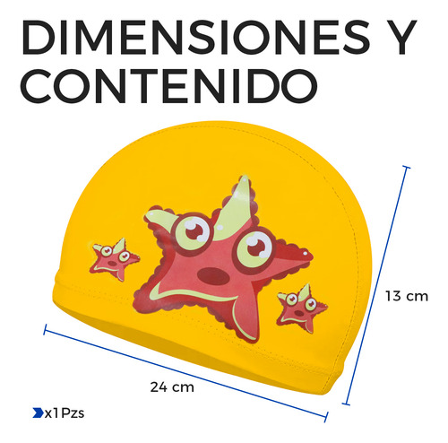 Gorro De Natación Infantil Diler Fabricado En Pu Diseño Colorido Y Estampado Divertido Protección Contra Cloro Y Ajuste Cómodo Ideal Para Niños Clases Vacaciones Alberca Color Amarillo