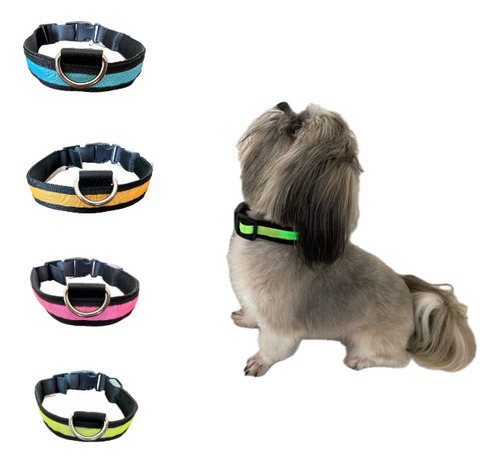 Collar Reflectivo Luz Led Para Perros Mascotas