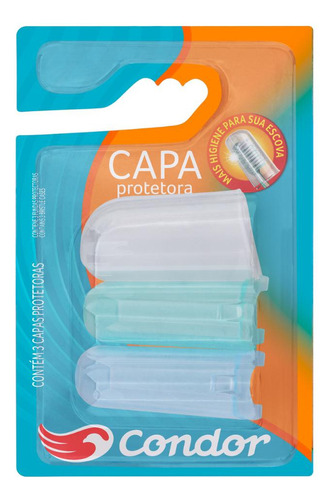 Capa Protetora De Cerdas P/ Escova Dental Condor Blister 3un