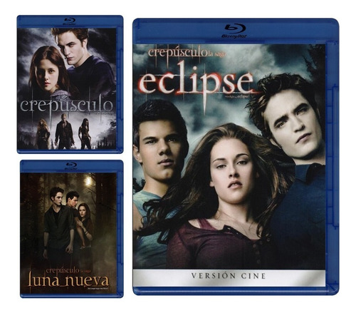 Crepusculo & Luna Nueva & Eclipse 3 Peliculas Blu-ray