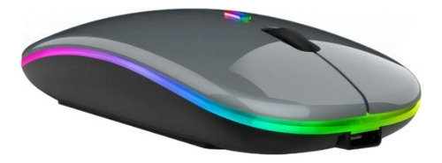 Mouse Wireless Bluetooth Rgb Gamer Trabalho Recarregavel Cor Cinza