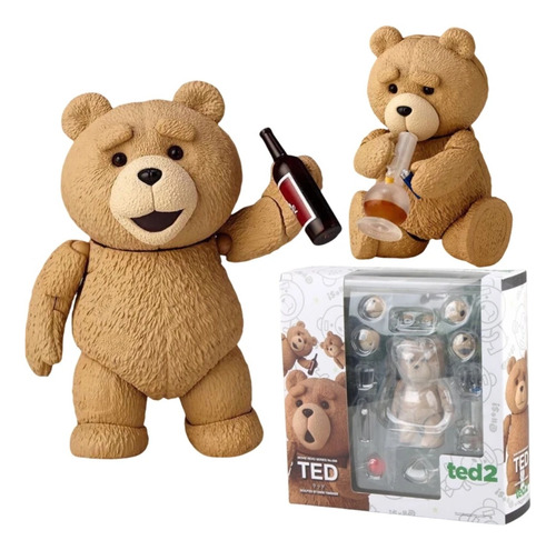 Figura Articulada Oso Ted 2 Película Reacciones Y Accesorios
