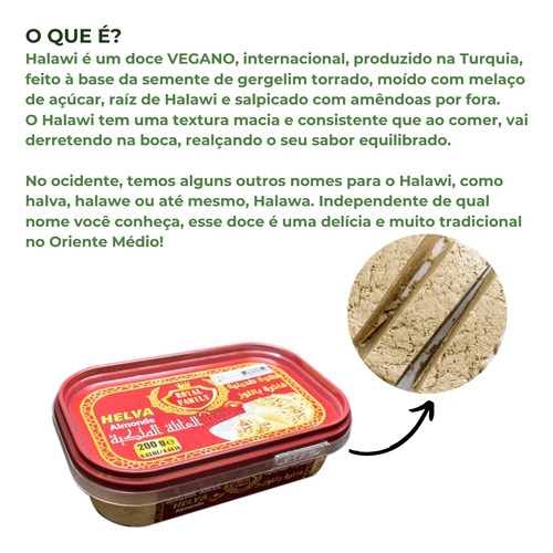 Halawi Com Amêndoas 200g Doce Tradicional Árabe Mutlu Aile