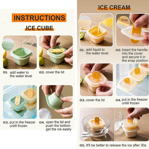 Molde De Silicona Para Paletas Y Cubitos De Hielo, Molde De