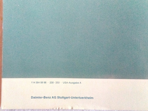 Imagen 9 de 9 de Manual De Propietario Mercedes Benz W114 230/250. 1968.