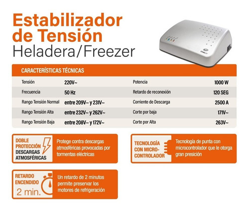 Imagen 3 de 10 de Estabilizador De Heladera Stand By (anthay). Elect.avell