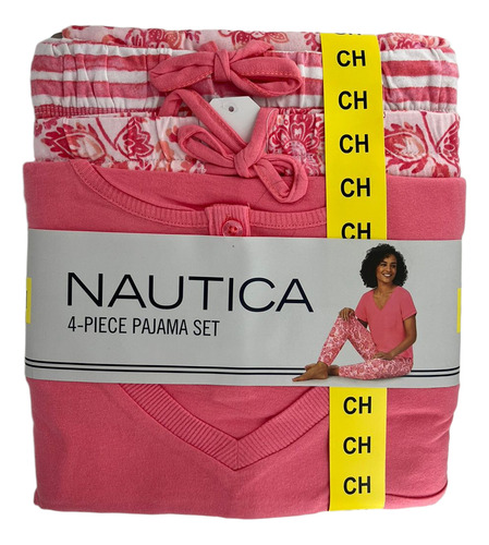 Pijama Nautica Mujer 4 Pz 100% Algodón Original Comoda