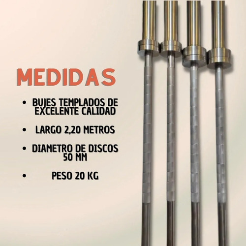 Promo: 1 Barra Olimpica 20kg + 40kg En Discos De Hierro