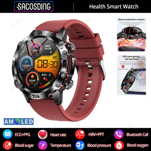 2024 Smart Watch Hombres Azúcar En Sangre Llamada Bluetooth