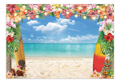 Fiesta Hawaiana Backdrop Decoracion 160x107