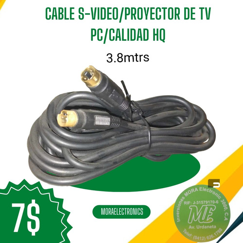 Cable S-video/proyector De Tv Pc/calidad Hq 3.8mtrs 