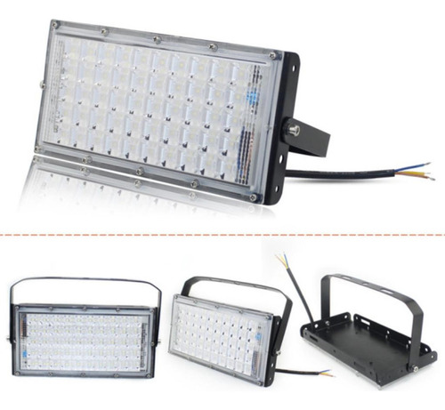 Reflector Led 100w Exterior Alta Potencia Multiled Carcasa Blanco Luz Blanco Frío