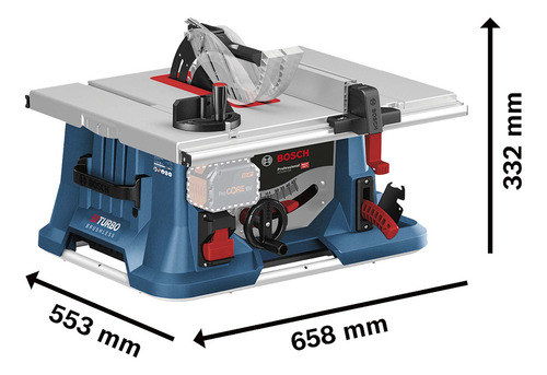 Sierra de Mesa inalámbrica Bosch BITURBO GTS -216 Brushless, SB