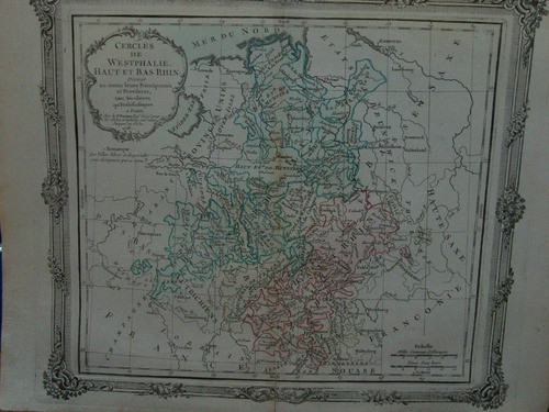 Antiguo Mapa 1766. Cercles De Westphalie Haut Et Bas Rhin