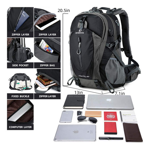 Fengdong 40l Impermeable Ligera Mochila Para Senderismo, Cam