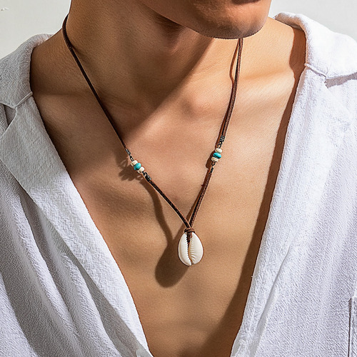 Gargantilla Con Colgante De Concha Étnica Para Hombre, Joyer