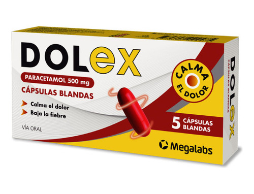 Dolex® Paracetamol 500mg  X 5 Cap | AnaLGésico Rápida Acción