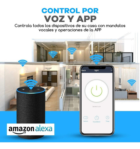 Imagen 3 de 6 de Smart Plug Alexa Enchufe Inteligente Wifi Contacto Por Voz