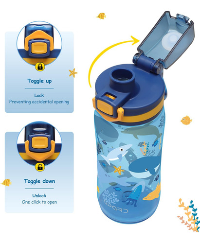 Opard Botella De Agua Para Niños De 17 Oz Con Tapa Abatible