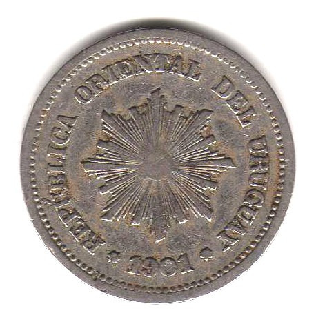 Moneda Uruguay 1 Centesimo Año 1901 Km#19 Vf