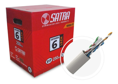 Cable Utp Satra Cat6 - Cobre Certificado - Arteus Comp Sac