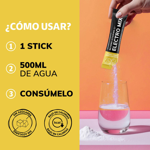 Electrolitos Sin Azúcar En Polvo Beyond Vitamins | Hidratación Baja En Calorías, Apto Dieta Keto | 20 Sticks, Camu Camu Efervescente