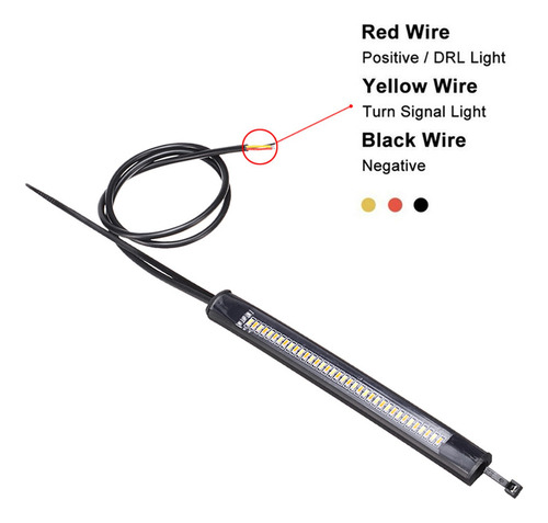 For Tira De Luz Led De Color Ámbar Y Blanco, 2 Unids