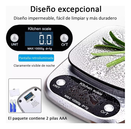 Bascula Gramera Digital De Alta Precisión Recargable 1g/10kg