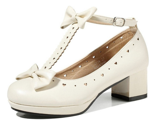 Zapatos Lolita Shoes Con Correas En T Y Lazos Tipo Mary [u]