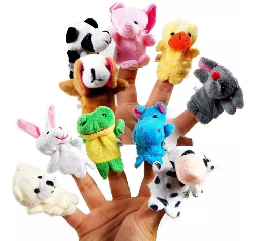 Imagen 2 de 10 de Títeres De Dedo Animales Set X10 Estimulación Niños Lenguaje
