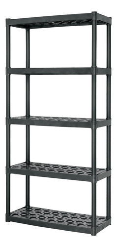 Estante plástico, 5 repisas, carga 70 kg, medidas 185x43x91 cm, Truper EST-5