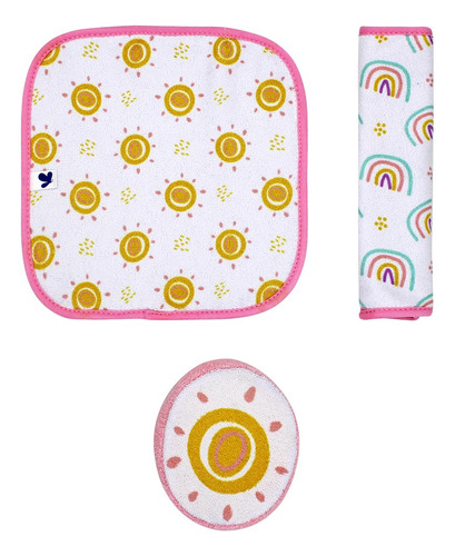 Bami Kit Baño Toalla Con Capucha 2 Toallas Faciales Esponja
