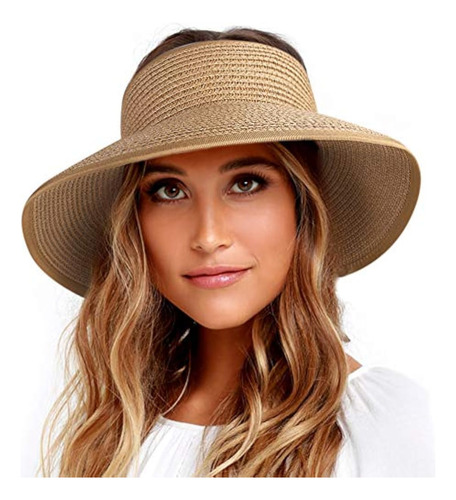 Sombrero Con Visera Para El Sol Para Mujer Color Caqui Caqui M Tejido