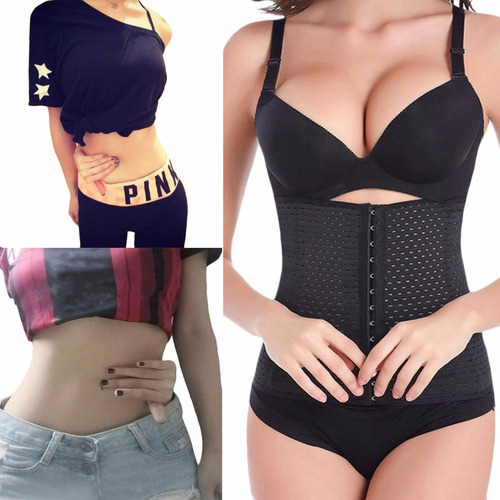 Faja Reductora Mujer Corset Cinturilla Con 4 Varillas L Beig