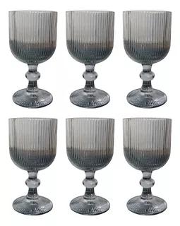 Juego De 6 Copas De Vino Cristal De Colores Vintage Labrado