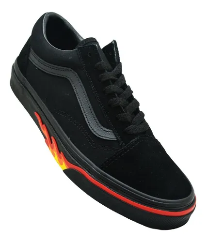 Tenis Vans Old Skool Vn0a38g1q8q Black black Flame Wall Cuotas