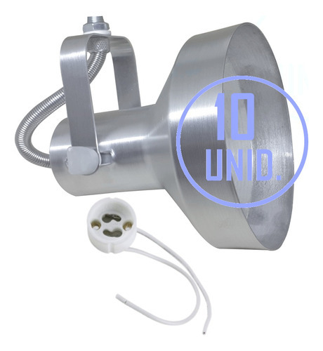 Lustre Luminária Trilho Spot Ar111 Led Em Aluminio 10 Unid Cor Cinza-claro 110V/220V