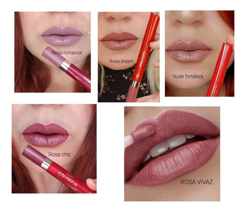 Labial Duo Tattoo Esika. Intense 24 Hrs Colorfix Acabado VINO IMPARABLE Color Rosa romance